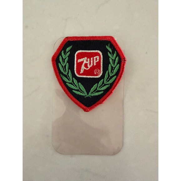 Other - Vintage 7Up Soda Patch‎ Embroidered Laurel Leaf Shield Logo Sew Red Black Green